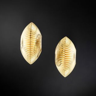 Cartier Retro 14K Bombe Clip Earrings - 2