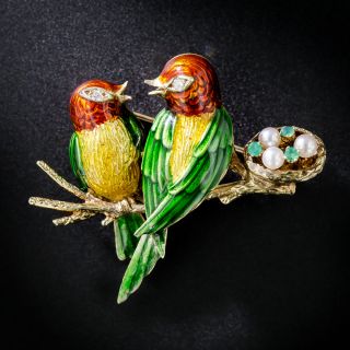 Colorful Enamel Bird Brooch - 6