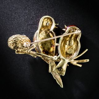 Colorful Enamel Bird Brooch