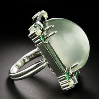 Colossal Moonstone, Tourmaline and Cat's Eye Cocktail Ring