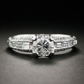 Contemporary .90 Carat Diamond Engagement Ring - 1