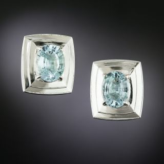 Contemporary Aquamarine Earrings  - 2