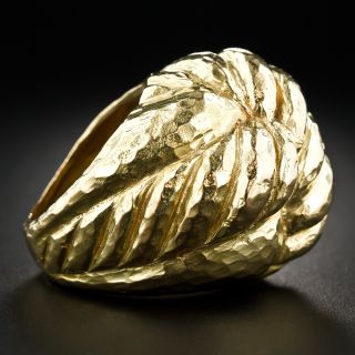 David Webb 18K Hammered Knot Ring