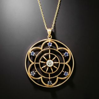 Diamond and Sapphire Circle Pendant, Circa 1900 - 2