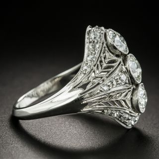 Early Art Deco Three-Stone Diamond Dinner Ring, Size 6