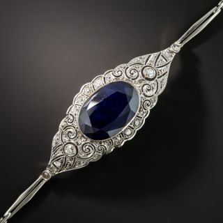 Edwardian 5.50 Carat No-Heat Pailin Sapphire And Diamond Bracelet - 2