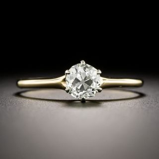 Edwardian .60 Carat European-Cut Diamond Solitaire Ring - 2