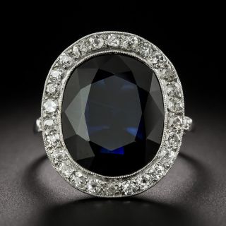 Edwardian 8.00 Carat No-Heat Sapphire and Diamond Ring - GIA - 3