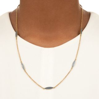 Edwardian Blue Enamel Stationed Chain 