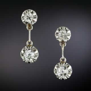 Edwardian Diamond Dangle Earrings - 2