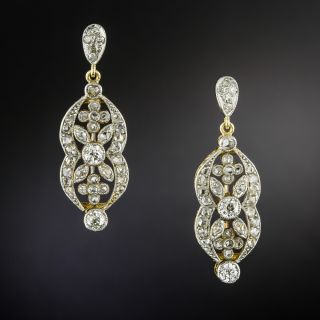 Edwardian Diamond Drop Earrings - 3