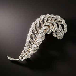 Edwardian Diamond Feather Brooch - 2