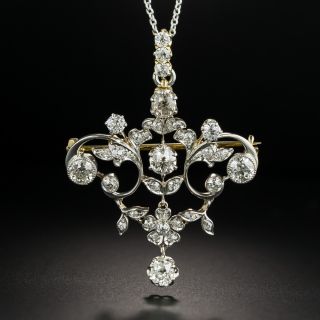 Edwardian Diamond Floral Pendant/Brooch - 2