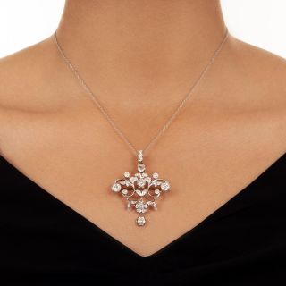 Edwardian Diamond Floral Pendant/Brooch