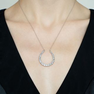 Edwardian Diamond Horseshoe Pendant