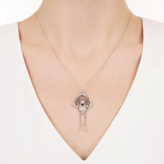 Edwardian Diamond Lavaliere Necklace