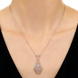Edwardian Diamond Lavaliere Pendant