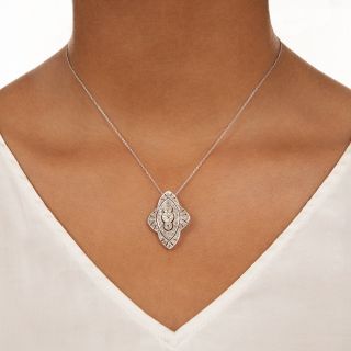 Edwardian Diamond Pendant Necklace