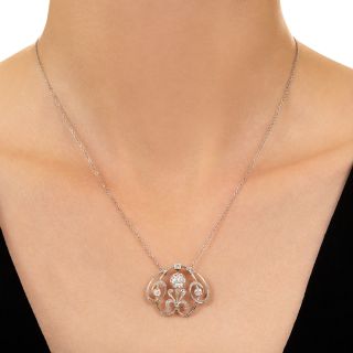 Edwardian Diamond Scroll Pendant/Brooch