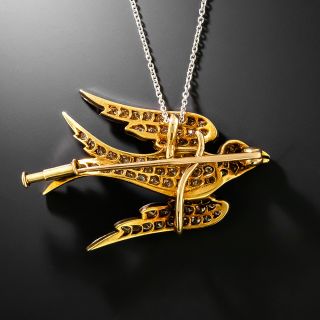 Edwardian Diamond Swallow Pendant/Brooch