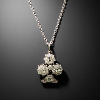 Edwardian Diamond Trèfle Drop Necklace - 2