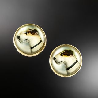 Edwardian Essex Crystal Terrier Dog Earrings - 2