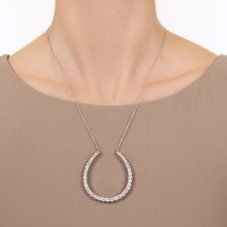  Edwardian Lucky Horseshoe Diamond Pendant
