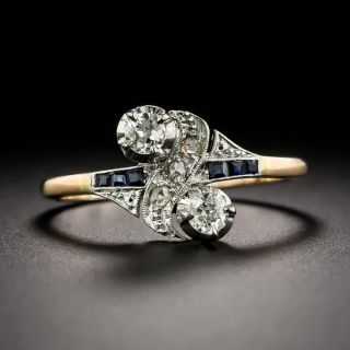 Edwardian Petite Toi et Moi Diamond and Sapphire* Ring - 3
