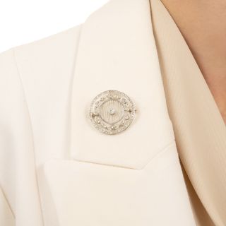 Edwardian Platinum Diamond Circle Brooch