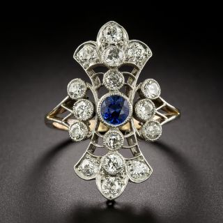 Edwardian Sapphire and Diamond Dinner Ring - 4