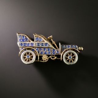 Edwardian Sapphire Classic Car Brooch - 2