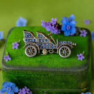 Edwardian Sapphire Classic Car Brooch