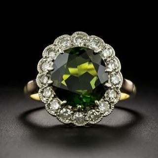 Edwardian-Style Tourmaline and Diamond Halo Ring - 2
