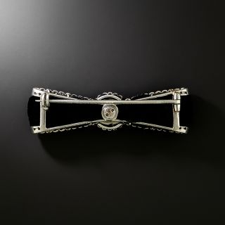 Edwardian Velvet and Diamond Bow Pin