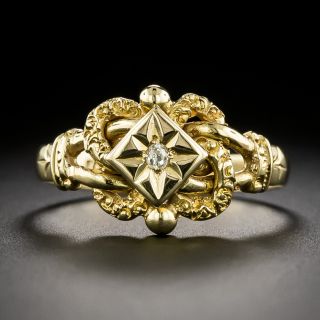 English 18K Diamond Knot Ring, 1917 - 3