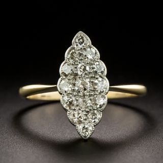 English Edwardian 18K Diamond Navette Ring - 3