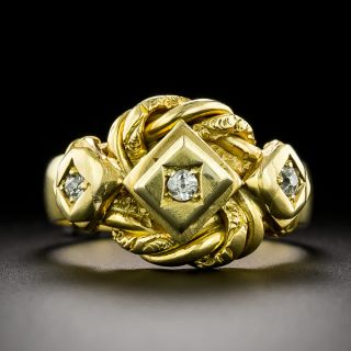English Victorian 18K Diamond Knot Ring, Circa 1890 - 2