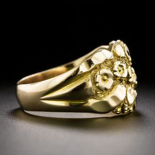 English Victorian 18K Flowers and Hearts Ring, Circa 1912