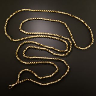 English Victorian 62-inch 9K Rolo Link Chain - 3