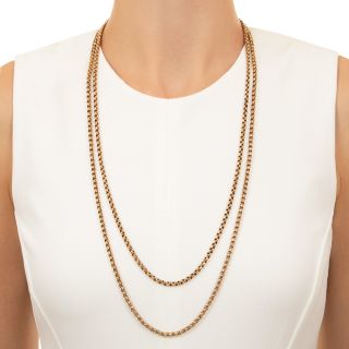 English Victorian 62-inch 9K Rolo Link Chain