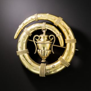 English Victorian Amphora Scroll Brooch - 3