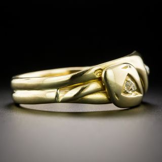 English Victorian Diamond Double-Headed Snake Ring