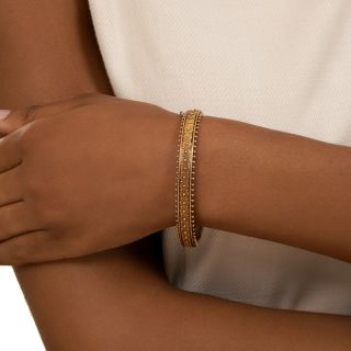 English Victorian Etruscan Revival Bangle Bracelet, Circa 1890