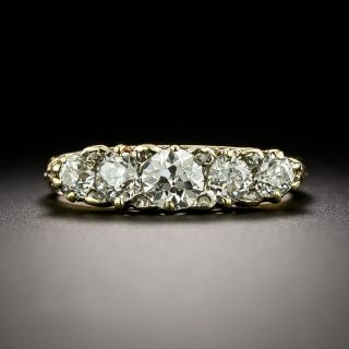 English Victorian Five-Stone Diamond 18K Ring - 3