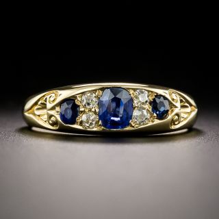 English Victorian Sapphire and Diamond Band - 3