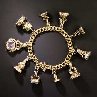 English Victorian Seal Fob Collection Bracelet - 3