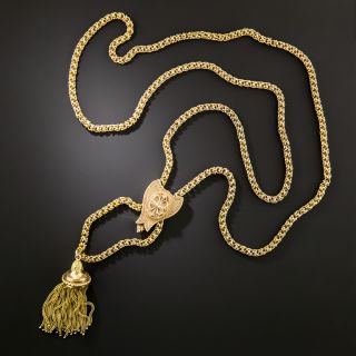 English Victorian Slide Tassel Necklace  - 2
