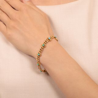 English Victorian Turquoise Bracelet
