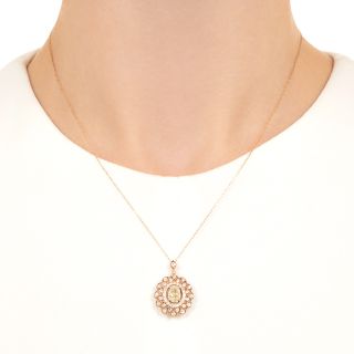 Estate 1.01 Carat Oval Diamond 18K Pendant