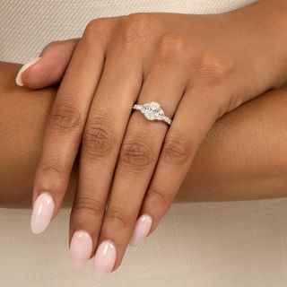 Estate 1.01 Carat Oval Diamond Engagement Ring - GIA D SI2